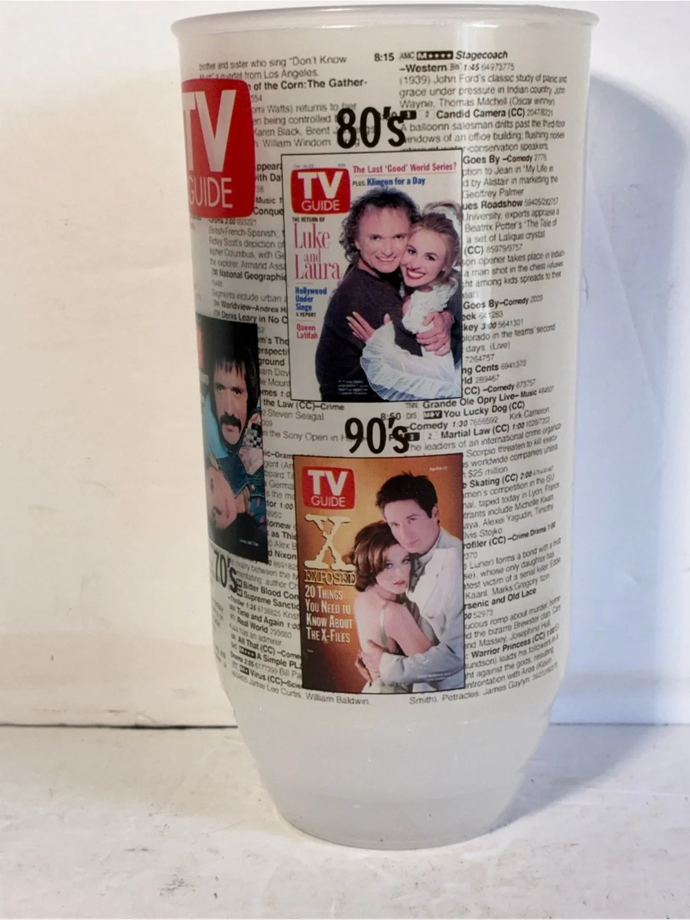Vintage TV Guide Tumblers Set of 4 1950s-90s NOS Original Box
